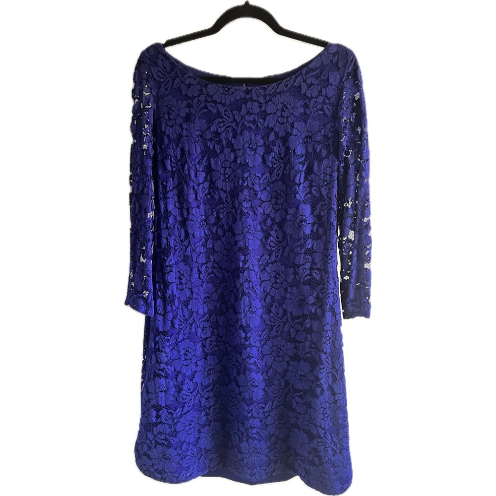 Royal Blue Vince Camuto Lace Dress Women’s Lace Dress 3/4 Sleeve Size 14